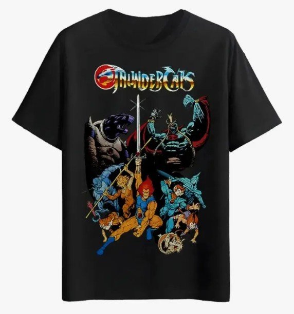 T-shirt ThunderCats — stile cartoon anni 80