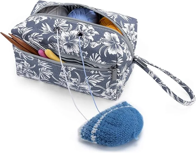 Luxja borsa porta gomitoli uncinetto ferri da maglia 20cm accessori