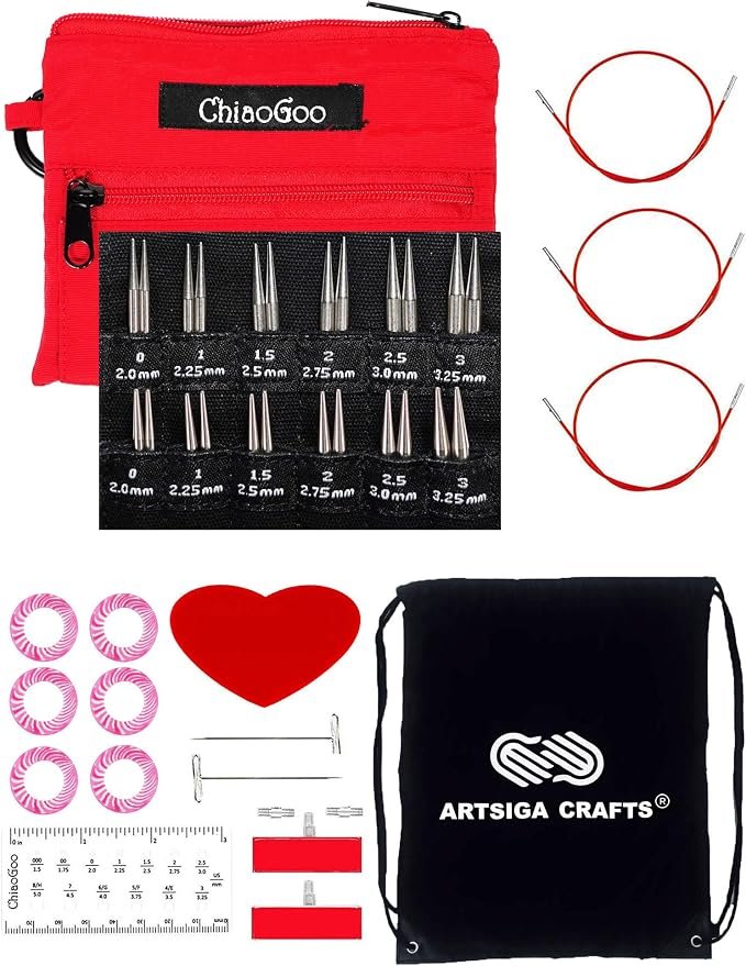 Set intercambiabile completo ChiaoGoo TWIST Red Lace acciaio