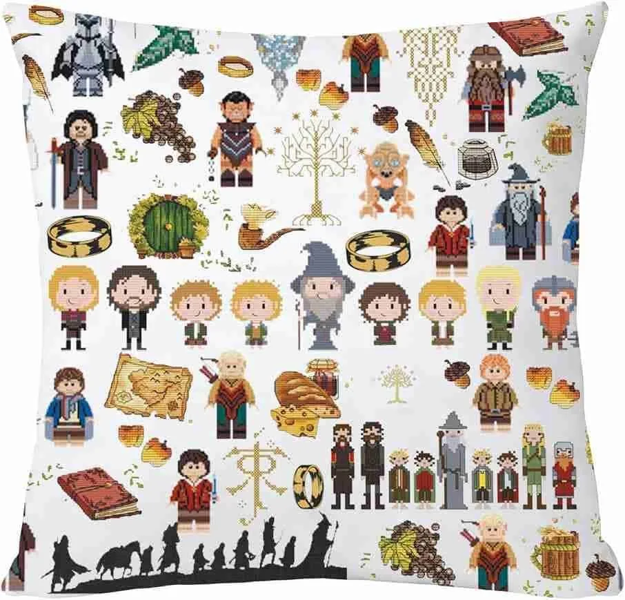 PXTIDY Federa cuscino ispirata al film Lord of the Rings personaggi decorazione
