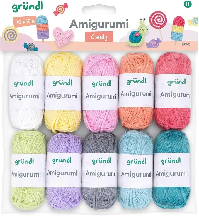 Gründl amigurumi 10 mini gomitoli cotone 10g colori pastello