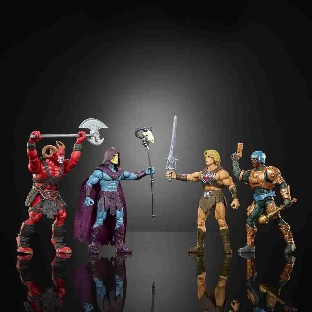 Kit 4 Action Figure Masters of the Universe Film 2026 He-Man Man-At-Arms Skeletor Goat Man