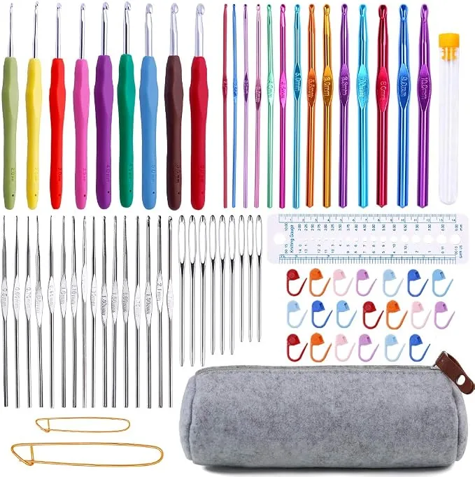 Kit 72 pezzi Namner ferri da uncinetto aghi smussati e accessori