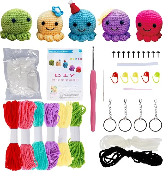 Kit uncinetto Gatphy principiante amigurumi animali con lana cotone e ferro