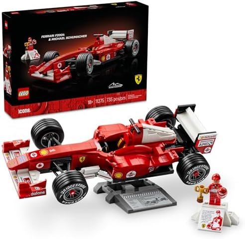 LEGO Icons Ferrari F2004 Michael Schumacher — set da collezione F1