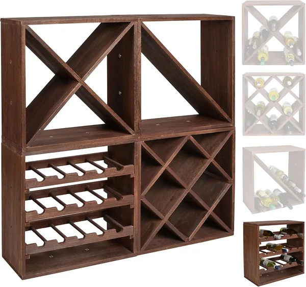 Portabottiglie esagonale modulabile polipropilene vino