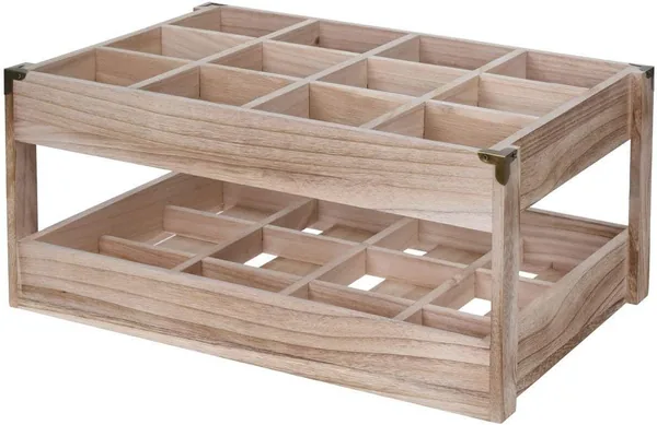 Portabottiglie legno 12 bottiglie impilabile modulare naturale