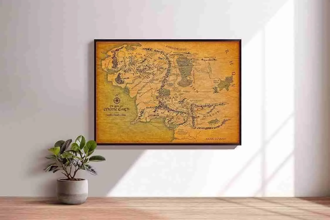 Quadro decorativo incorniciato Il Signore degli Anelli Mordor 60x40 cm