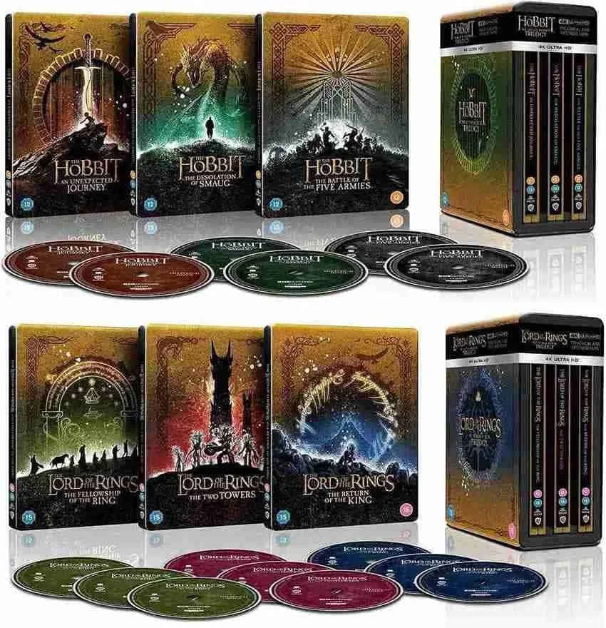 Cofanetto Trilogia Il Signore degli Anelli + Lo Hobbit Steelbook 4K UHD