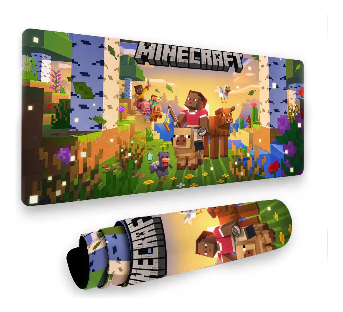 Tappetino Mouse XXL Minecraft — Grande formato gamer 80x40