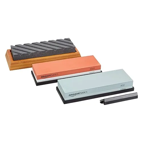 Amazon Basics Kit pietre per affilare doppia faccia 400/1000 e 3000/8000