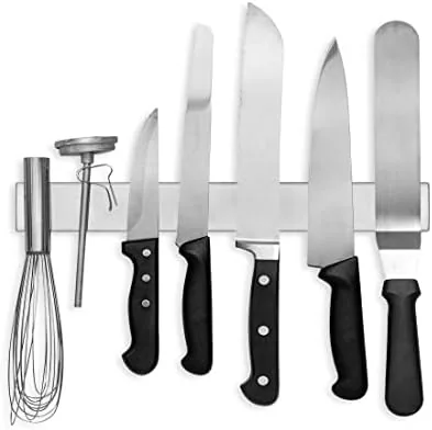 Navaris Barra magnetica portacoltelli, 50 cm, acciaio con viti