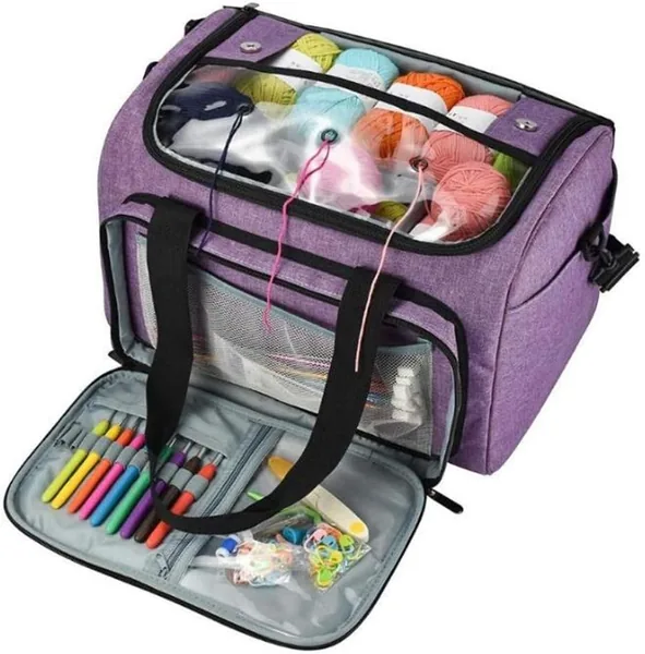 Borsa porta-tutto portatile per fili da ricamo e accessori