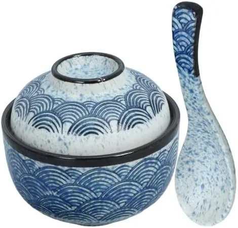 Set ciotole miso in ceramica giapponese, 4 pezzi, motivo sakura