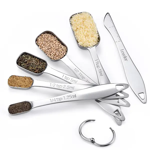 Cucchiai dosatori set 8 acciaio inox misure precise pasticceria
