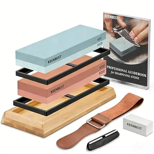 Keenbest Set di pietre per affilare giapponesi, grana da 400 a 8000