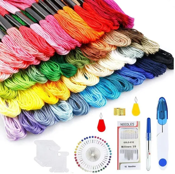 TOPSEAS — Kit 150 colori filo mouliné da ricamo in cotone