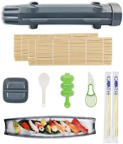 Kit regalo sushi maker deluxe: stuoietta + stampo + coltello + condimenti
