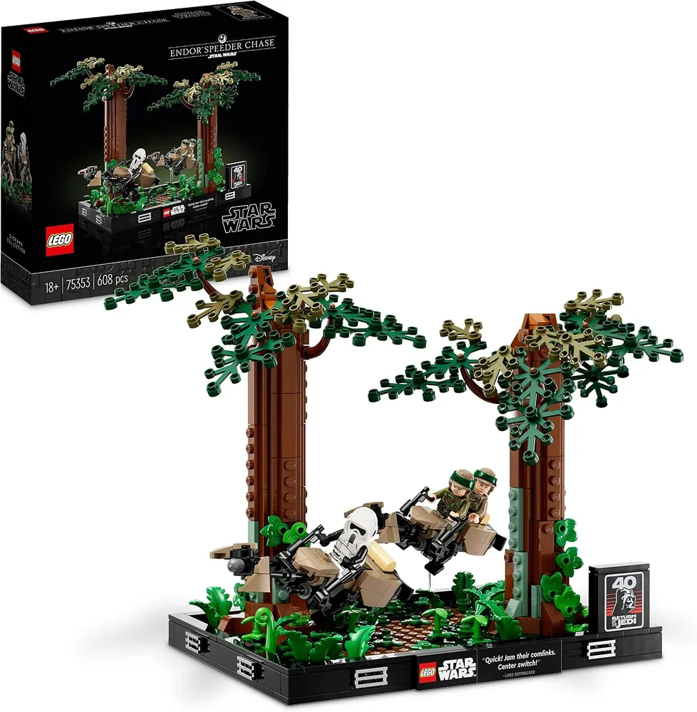 LEGO Star Wars 75353 — Diorama Inseguimento con Speeder su Endor