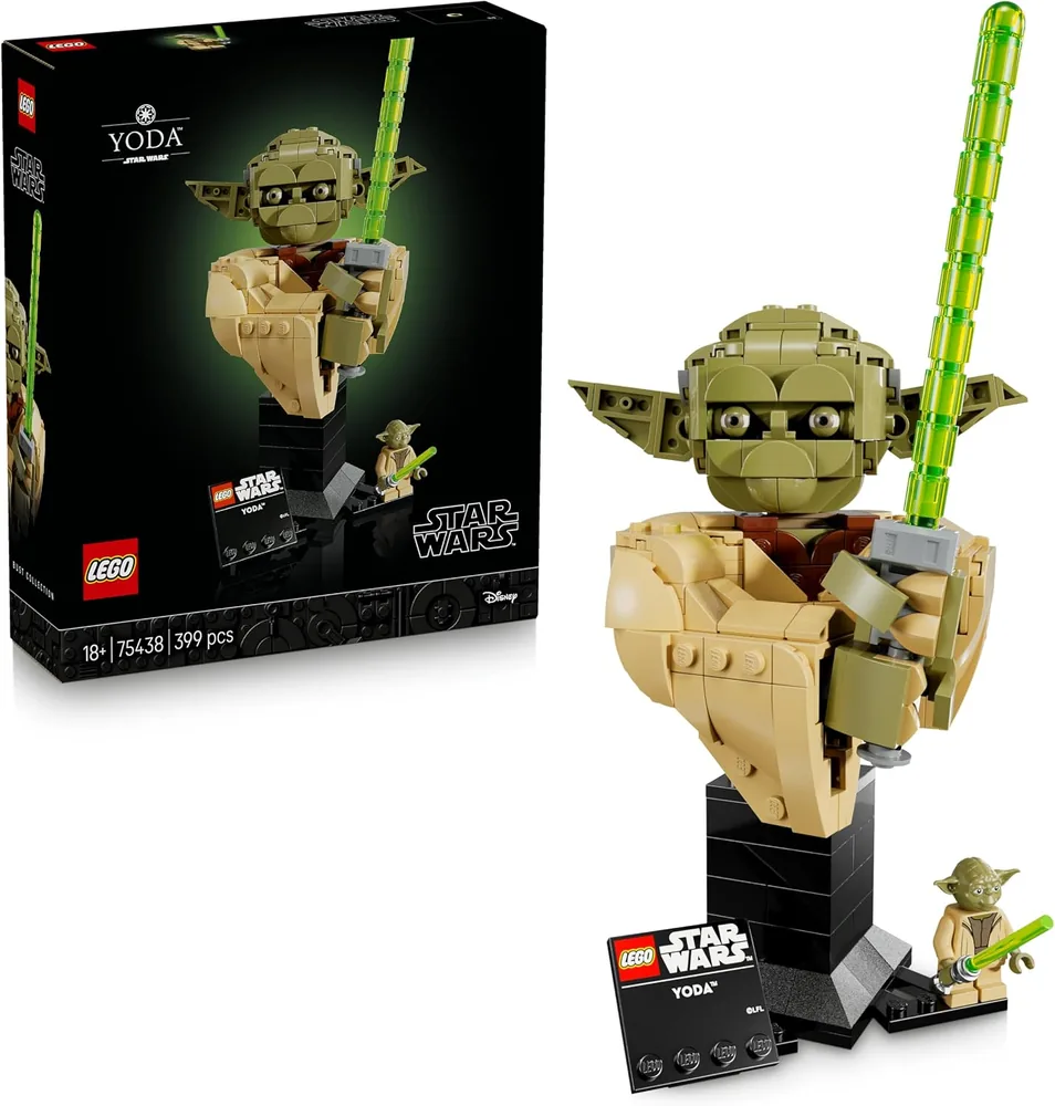 LEGO Star Wars 75438 — Busto di Yoda — Set costruzione adulti con sciabola laser