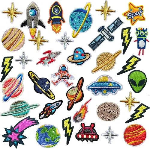 YKKJ 26 pezzi patch ricamati NASA spazio astronauta termoadesivi