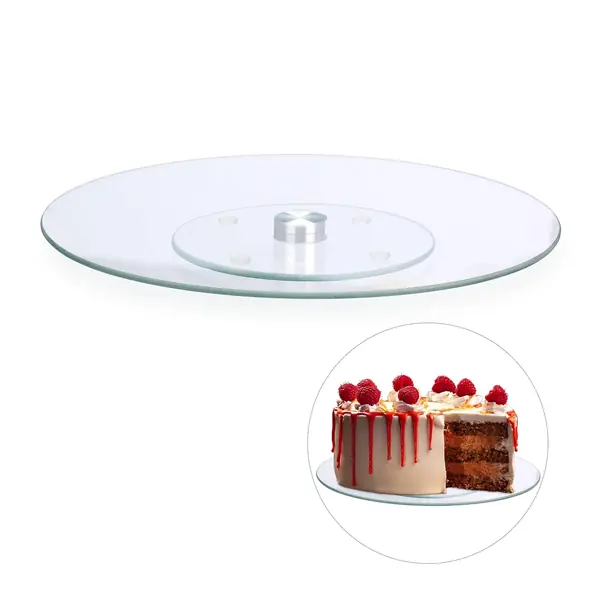 Piatto girevole antiscivolo rialzato decorazione torta 360 gradi