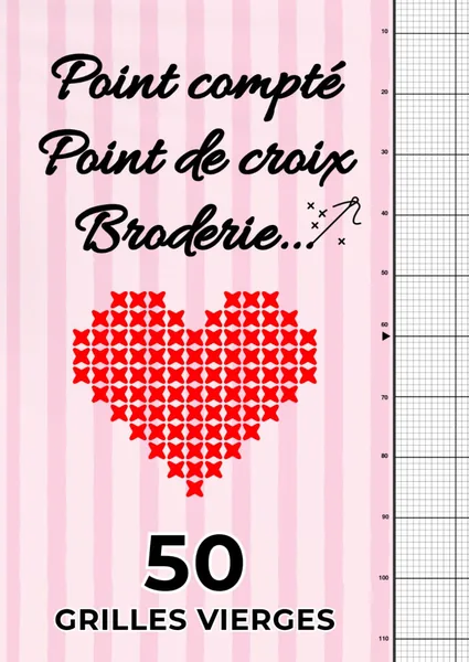 Quaderno di schemi vuoti per punto croce e ricamo — 50 griglie