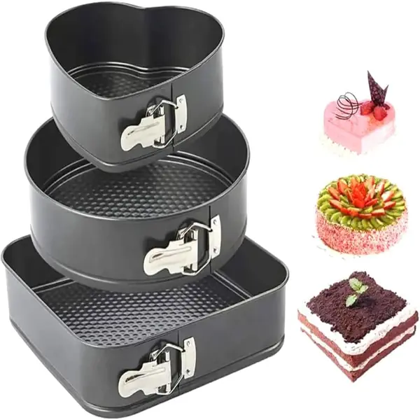 Set 3 stampi cerniera misure diverse acciaio carbonio pasticceria