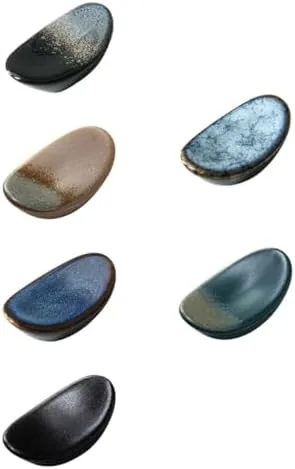 Set 6 appoggini hashioki in ceramica giapponese, motivi naturali