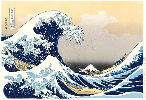 Stampa ukiyo-e La Grande Onda di Kanagawa, Hokusai, formato 50×70 cm