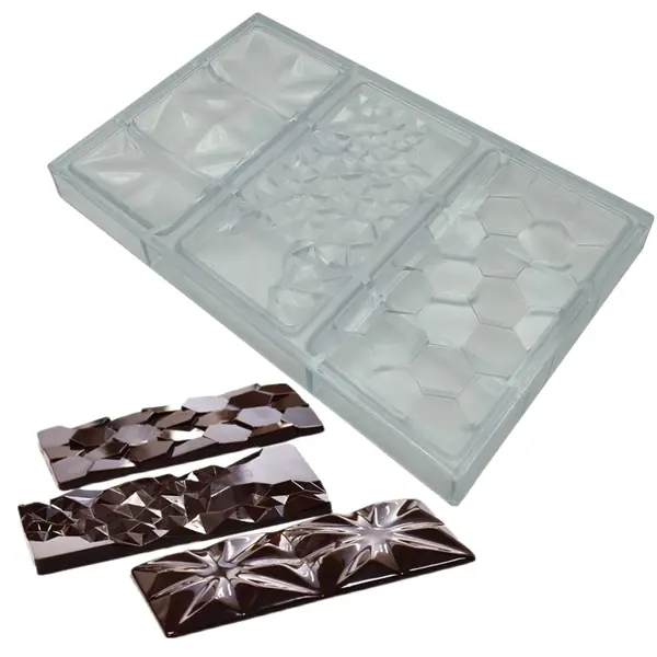 Stampo policarbonato barrette cioccolato rettangolare brillante professionale