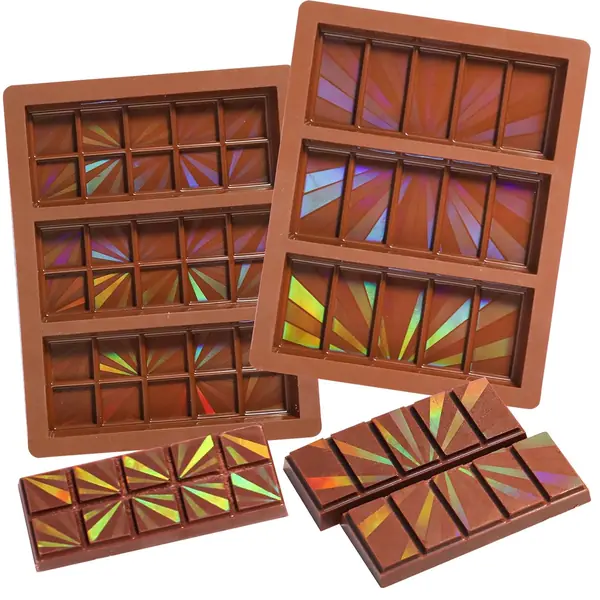 Stampo silicone olografico tavoletta cioccolato artigianale effetto specchio