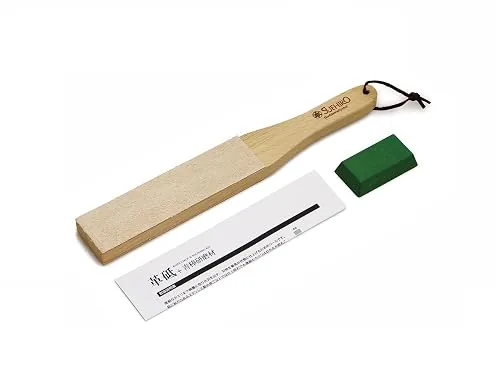 Suehiro Strop giapponese in cuoio, 31 cm, con pasta verde