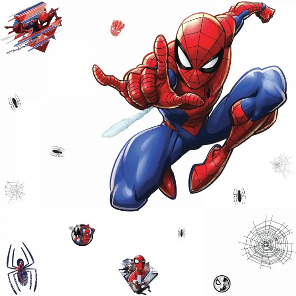Adesivi giganti da parete con Spider-Man in blu rosso per cameretta