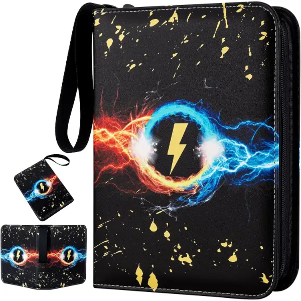 Album porta carte Pokemon con quattro tasche per pagina a caricamento laterale