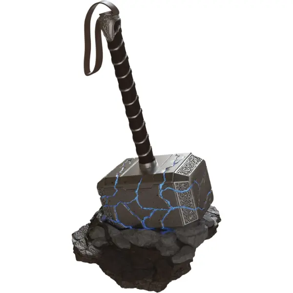 Replica Beast Kingdom del martello di Thor da Love and Thunder con base scenica