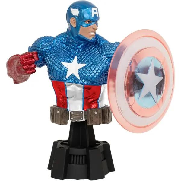 Busto da collezione di Capitan America in scala 1/7 con scudo olografico