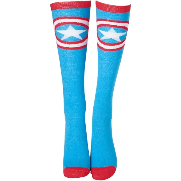 Calzettoni alti al ginocchio con il logo dello scudo di Capitan America