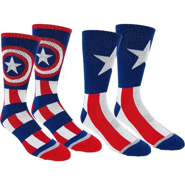 Confezione da due paia di calzini sportivi da uomo con Capitan America