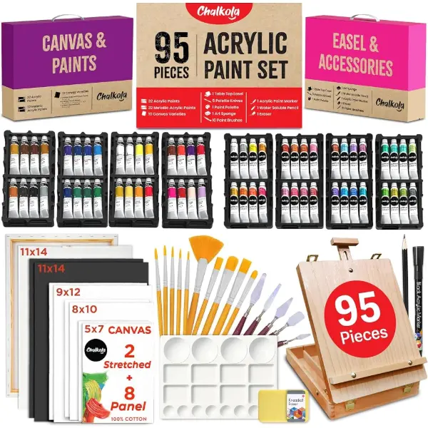 Chalkola, kit di pittura acrilica da 95 pezzi per adulti