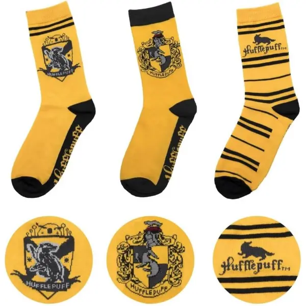 Set di tre paia di calzini Cinereplicas con i motivi delle case di Hogwarts