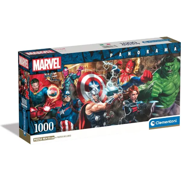 Clementoni — Puzzle Panorama Avengers, 1000 pezzi