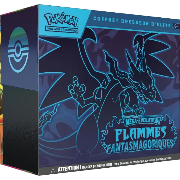 Cofanetto Allenatore Elite Pokemon Fiamme Fantasmagoriche con nove buste e bustine protettive