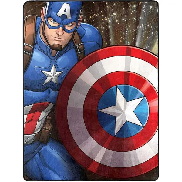 Coperta effetto seta con Capitan America da 117 x 152 cm per divano