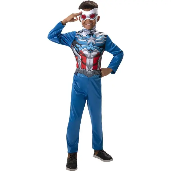 Costume da bambino di Capitan America nella versione di Sam Wilson con le ali