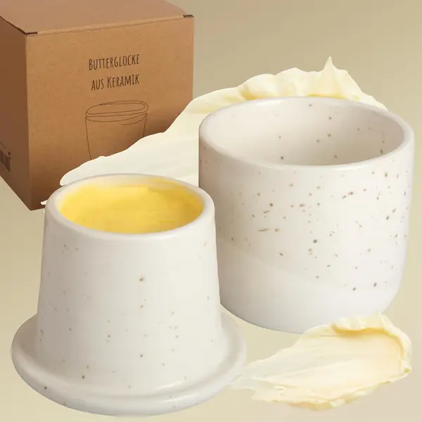 DEKAZIA burriera francese in ceramica con acqua per burro sempre spalmabile