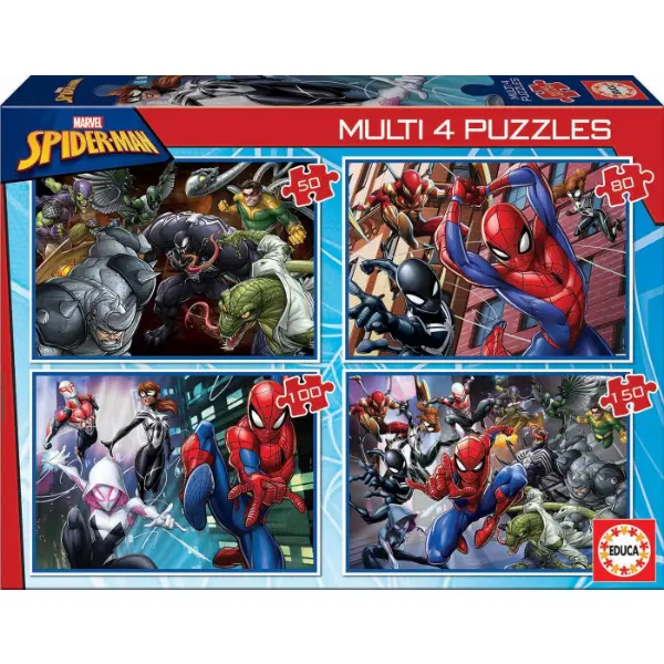 Confezione Educa con quattro puzzle progressivi di Ultimate Spider-Man