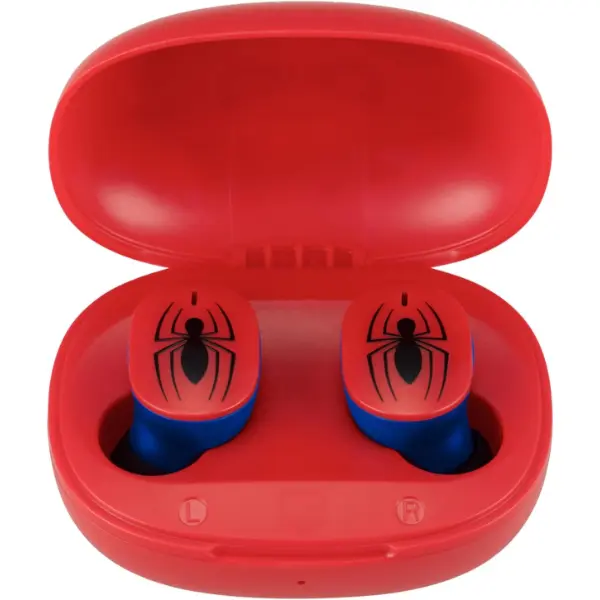 Auricolari wireless eKids di Spiderman con microfono e custodia di ricarica