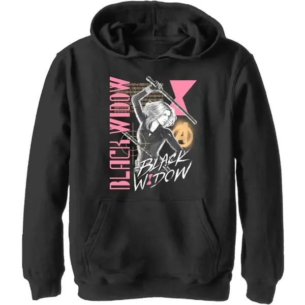 Marvel — Felpa con cappuccio Black Widow Retro, unisex bambini