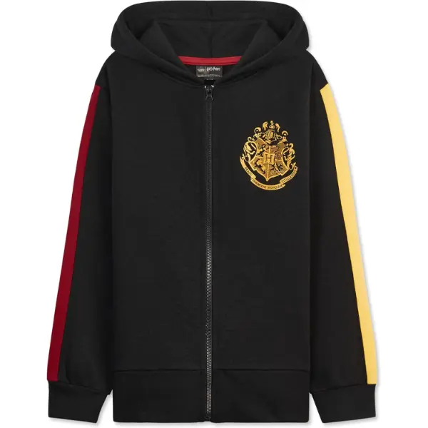 Felpa con cappuccio e zip di Hogwarts per bambina in tessuto morbido